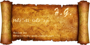 Hódi Géza névjegykártya