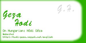 geza hodi business card