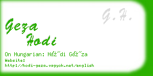geza hodi business card